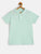 Blue Solid Self Fabric Polo Cotton T-shirt Ladore