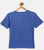 Blue Colourblock Round Neck Mercerised Cotton T-shirt - Ladore