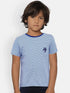 Blue Striped Round Neck Organic Cotton T-shirt