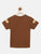 Boys Brown Sailboat Printed Round Neck Cotton T-shirt - Ladore