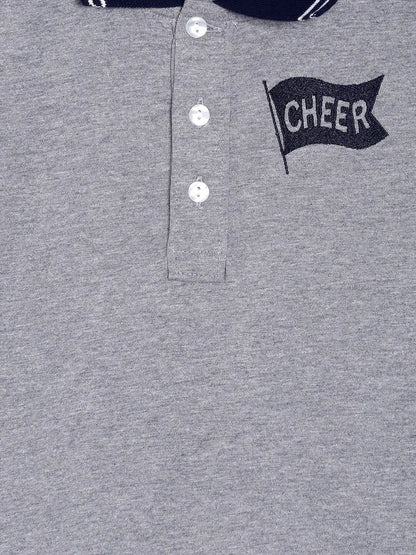 Boys Grey Cheer Polo Cotton T-shirt - Ladore