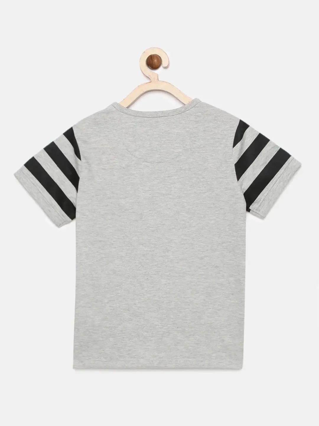 Boys Grey Heather Unstoppable Printed Round Neck Cotton T-shirt - Ladore