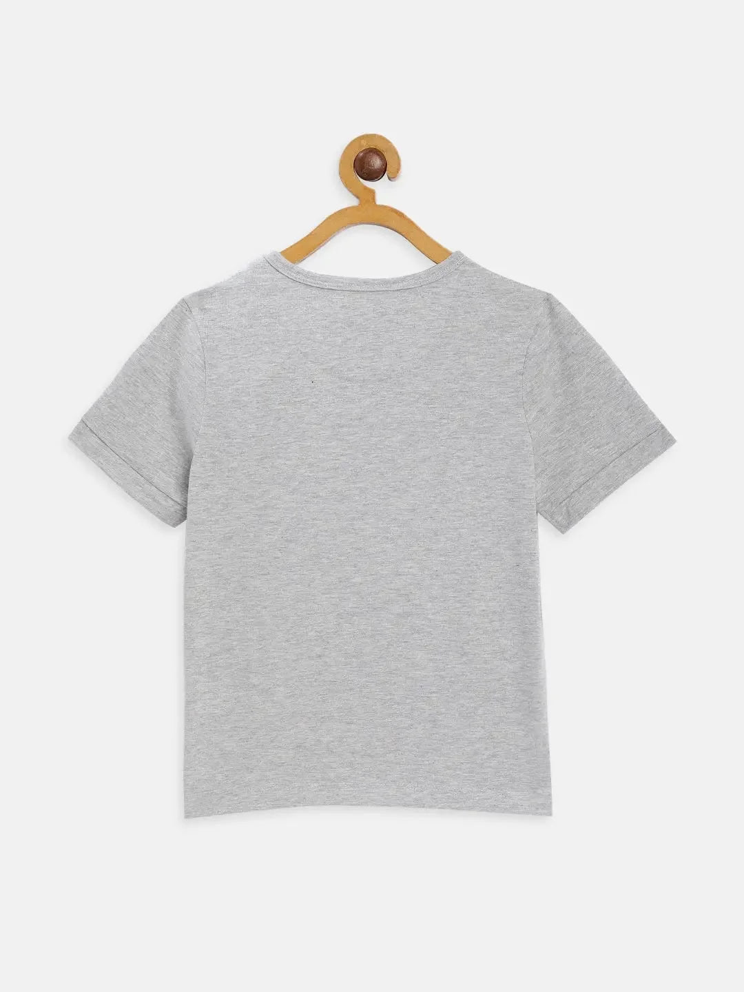 Boys Grey Racer Printed Round Neck Organic Cotton T-shirt - Ladore