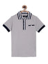 Boys Grey Solid Polo Cotton T-shirt