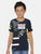 Boys Navy Blue Soccer Printed Round Neck Cotton T-shirt - Ladore