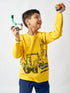 Boys Yellow Construction Vehicles Full Sleeves Cotton T-shirt