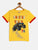 Boys Yellow Round Neck Car Print Cotton T-shirt - Ladore