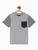 Grey Colourblock Round Neck Cotton T-shirt - Ladore