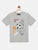 Grey Heather Ball Printed Round Neck Cotton T-shirt - Ladore