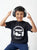 Kids Black Funny Headphone Monster Cotton Half Sleeves T-shirt - Ladore