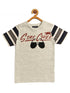 Kids Grey Heather Printed Round Neck Cotton T-shirt