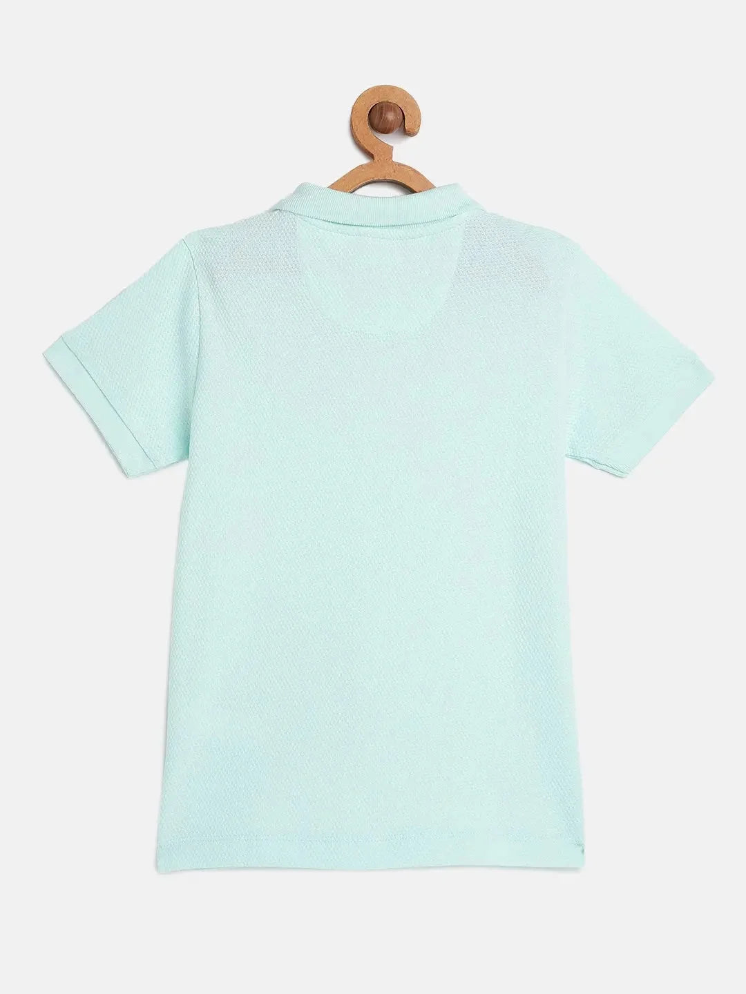 Kids Light Blue Half Sleeves Cotton Polo T-shirt - Ladore