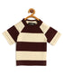 Kids Maroon Striped Round Neck Cotton T-shirt