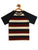 Kids Maroon and Blue Striped Half Sleeve Cotton T-shirt - Ladore