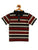 Kids Maroon and Navy Striped Polo Cotton T-shirt - Ladore