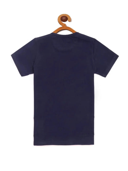 Kids Navy Half Sleeves Fun Striper T-shirt - Ladore