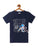 Kids Navy Half Sleeves Space Cotton T-shirt - Ladore