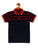 Kids Navy and Red Cut and Sew Polo Cotton T-shirt - Ladore