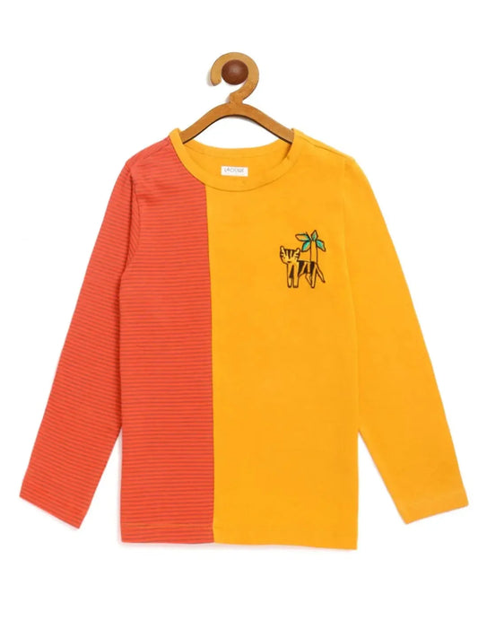 Kids Organic Full Sleeves Tiger Embroidery T-shirt - Ladore