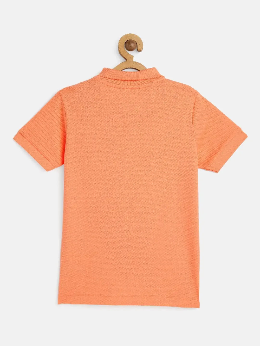 Kids Peach Half Sleeves Cotton Polo T-shirt - Ladore