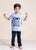 Kids Pure Cotton Light Blue Superhero Night Suit Set - Ladore