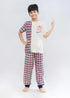 Kids Pure Cotton Off White Dream Achiever Printed Night Suit Set