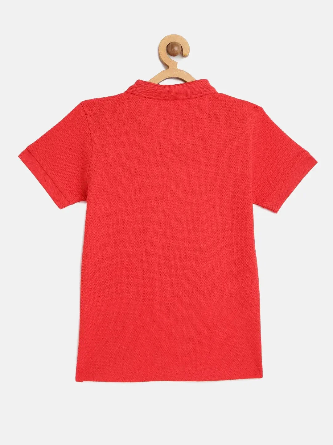 Kids Red Half Sleeves Cotton Polo T-shirt - Ladore