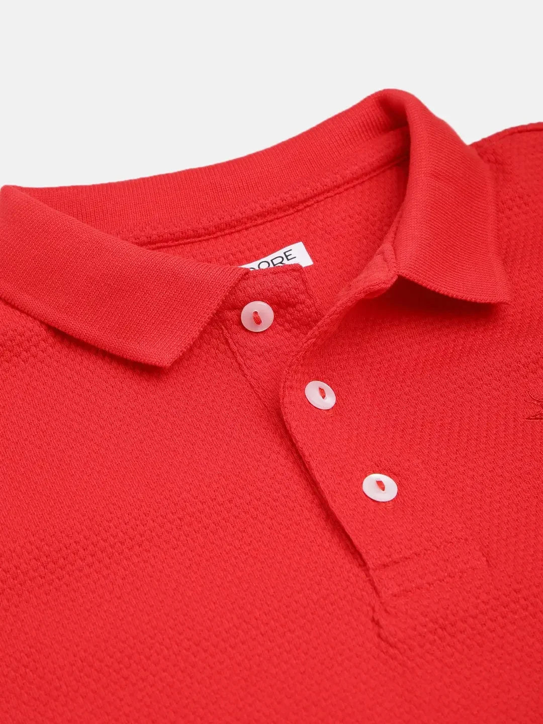 Kids Red Half Sleeves Cotton Polo T-shirt - Ladore