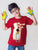 Kids Red Paint Your Dream Printed Round Neck Cotton Tshirt - Ladore