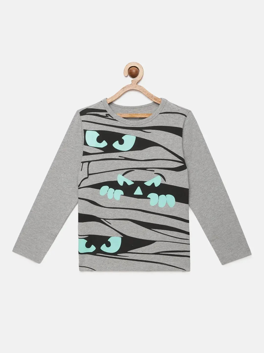 Kids Spooky Eyes Halloween Cotton Full Sleeves T-shirt - Ladore