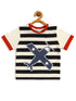 Kids White Aeroplane Applique Round Neck T-shirt