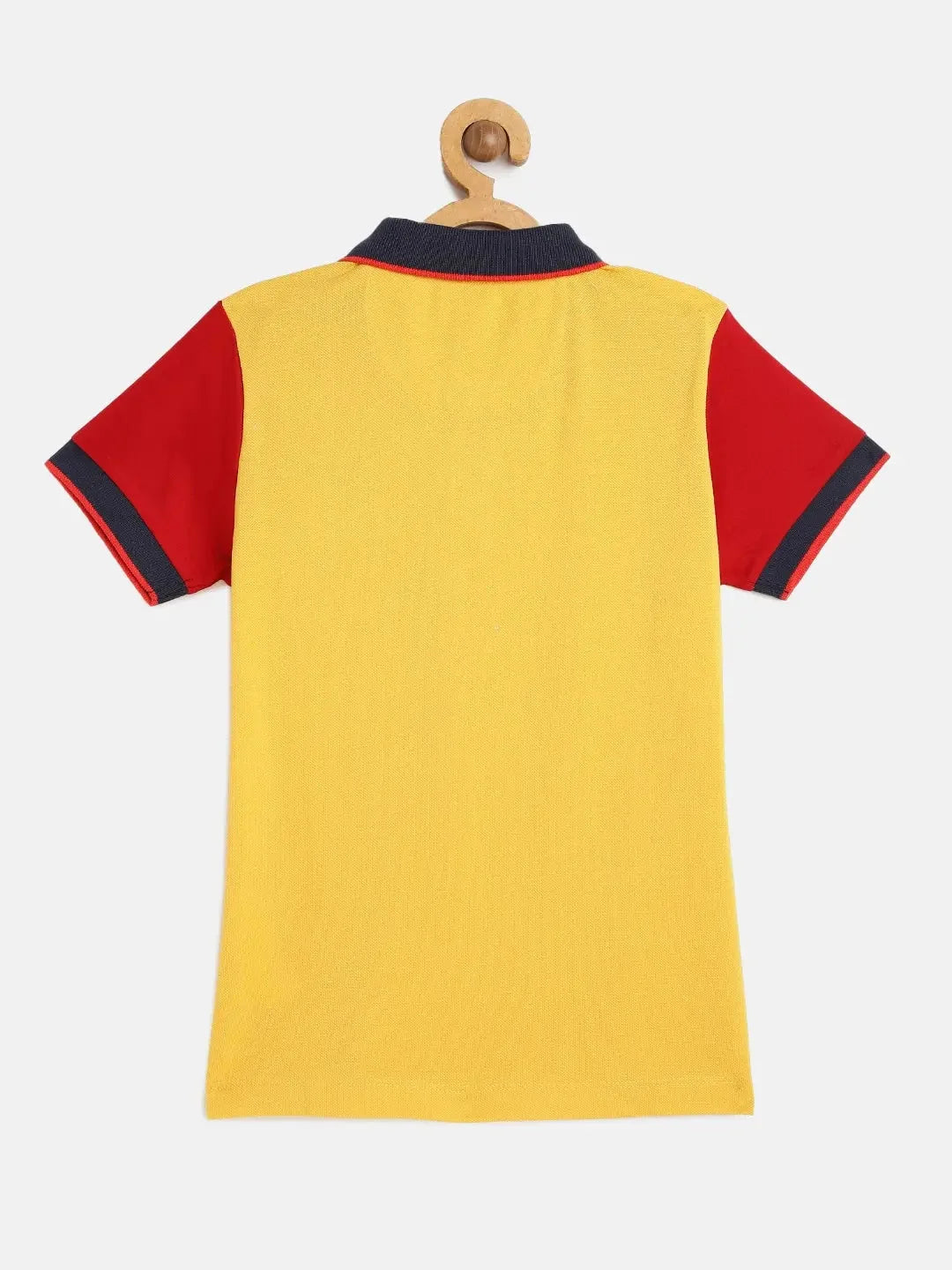 Kids Yellow Embroidery Mercerised Cotton Polo T-shirt - Ladore