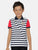 Navy Blue Striped Polo Cotton T-shirt - Ladore