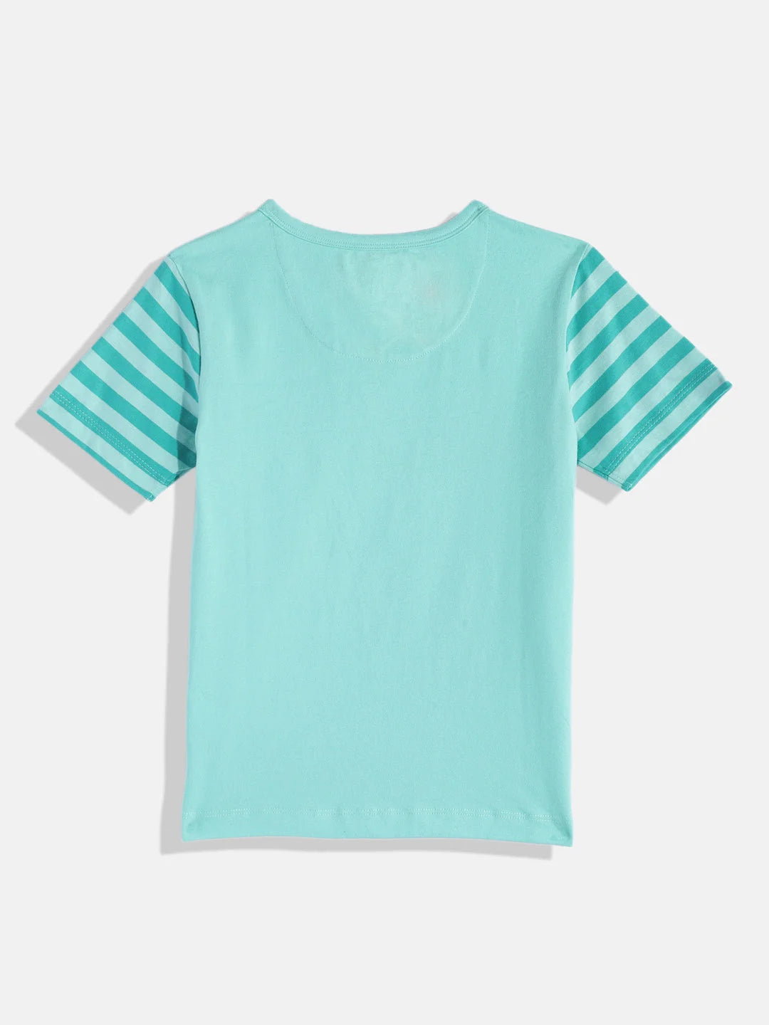 Sea Green Animal Tie Cotton Half Sleeves Tshirt - Ladore