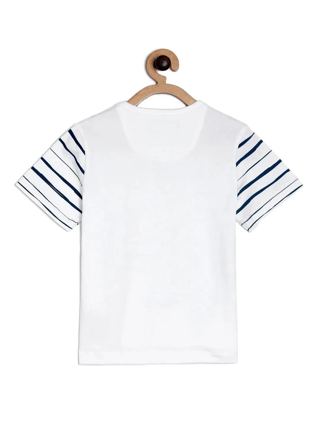 White Mouse Printed Round Neck Cotton T-shirt - Ladore