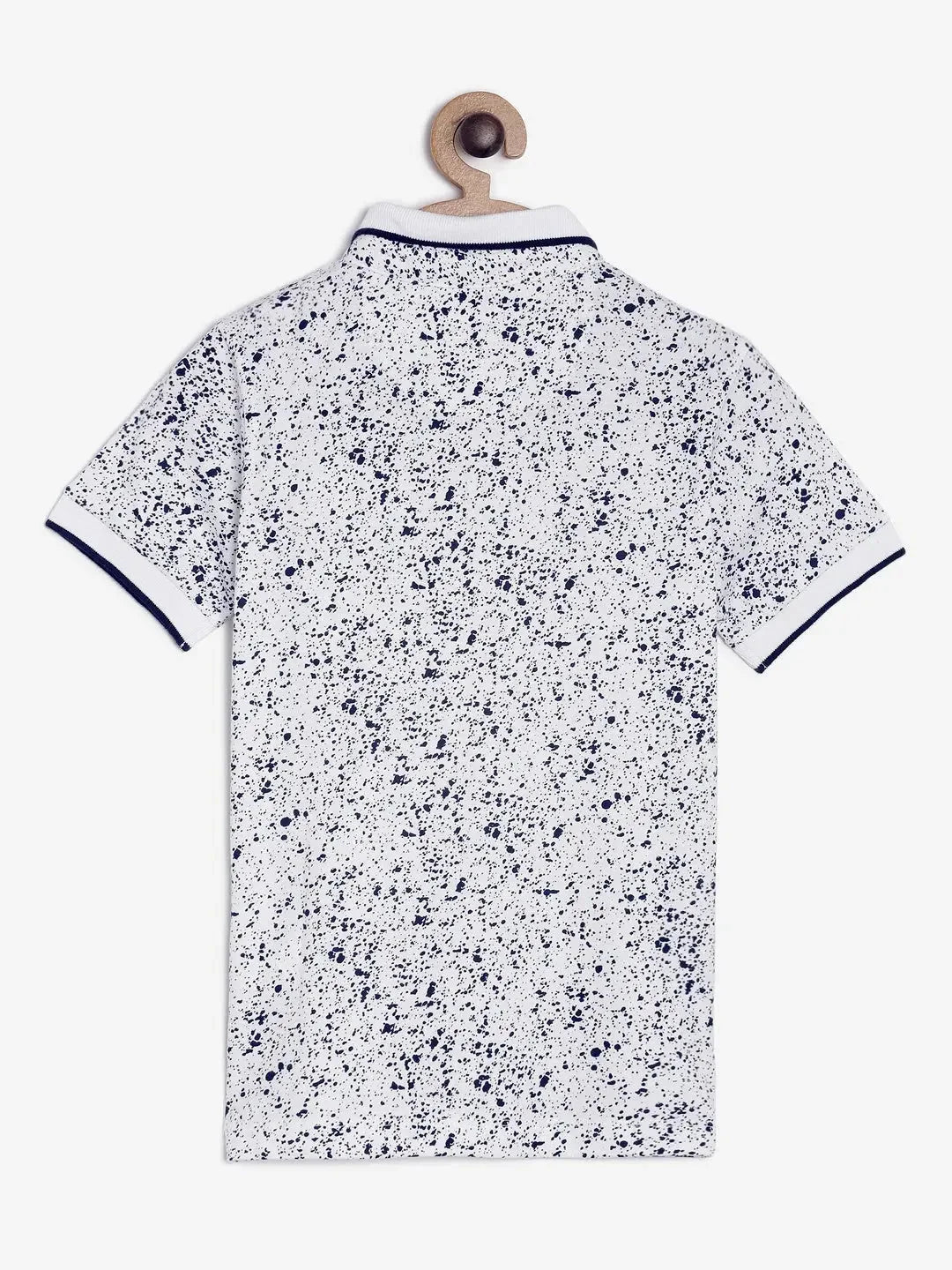 White Printed Polo Cotton T-shirt - Ladore