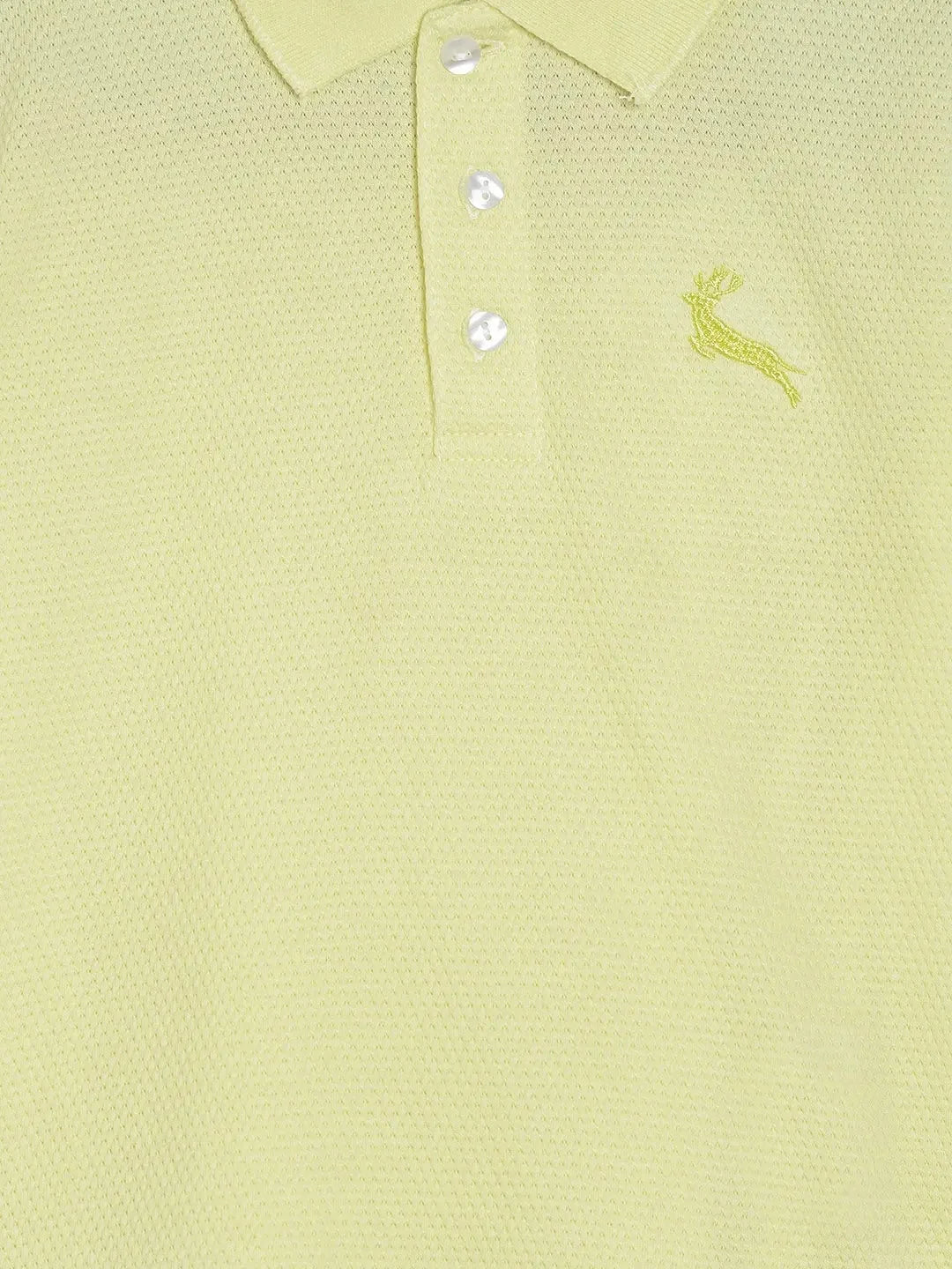 Yellow Solid Self Fabric Polo Cotton T-shirt - Ladore