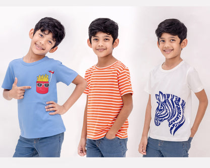 Ladore Kids Pure Cotton T-Shirt Combo Set (3 Pieces) LADORE