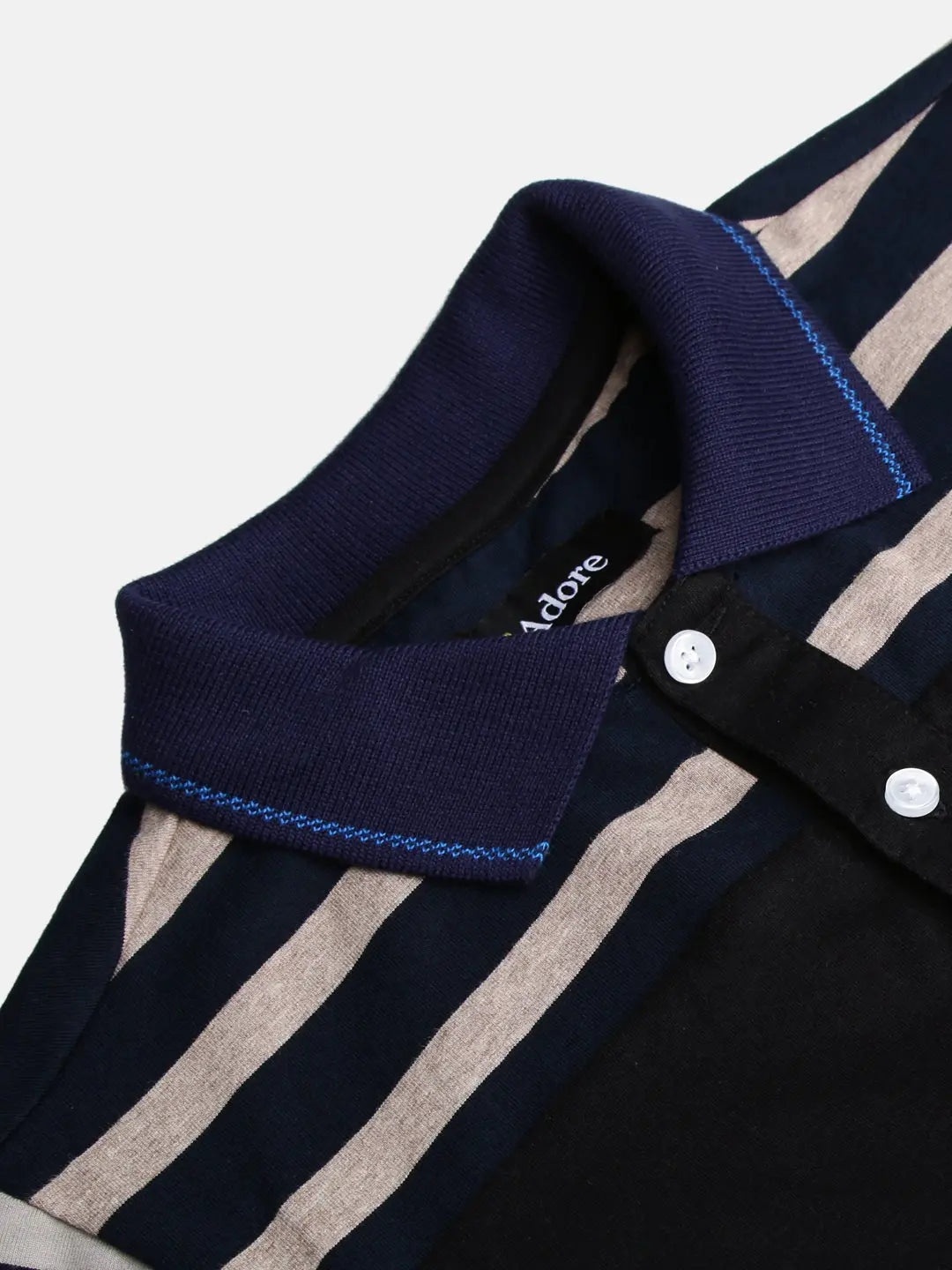 Boys Black Striped Polo Cotton T-shirt freeshipping - Ladore