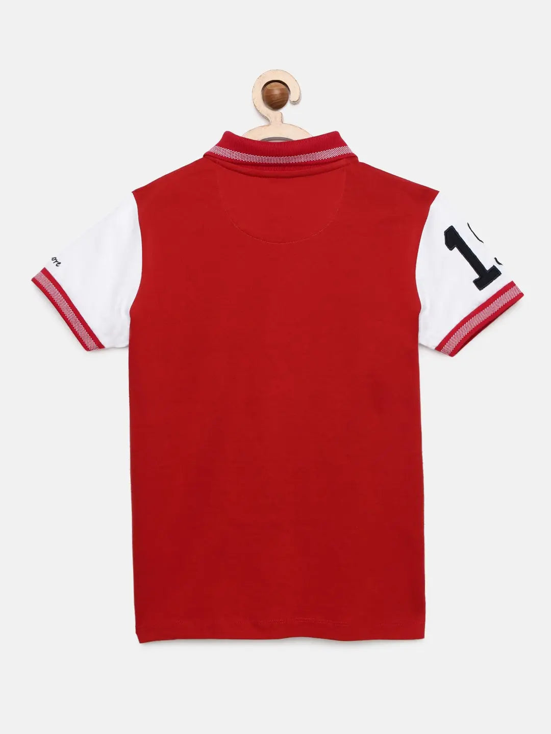 Boys Red Striped Polo Mercerised Cotton T-shirt freeshipping - Ladore