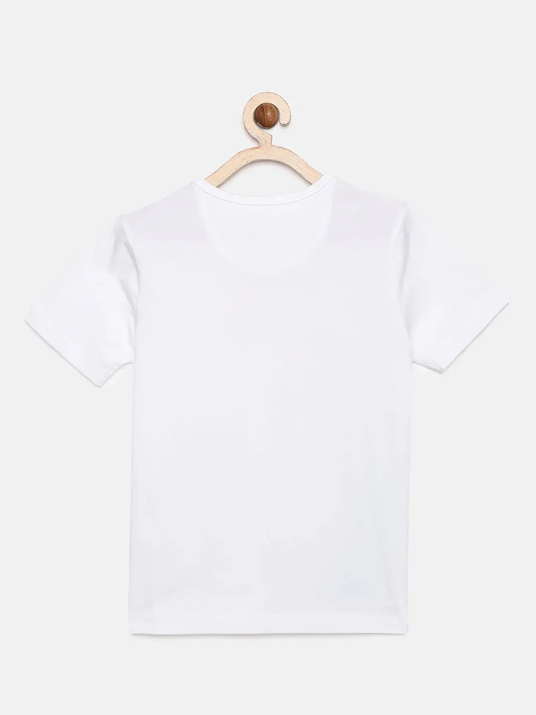 White Rise High Printed Round Neck Cotton T-shirt freeshipping - Ladore